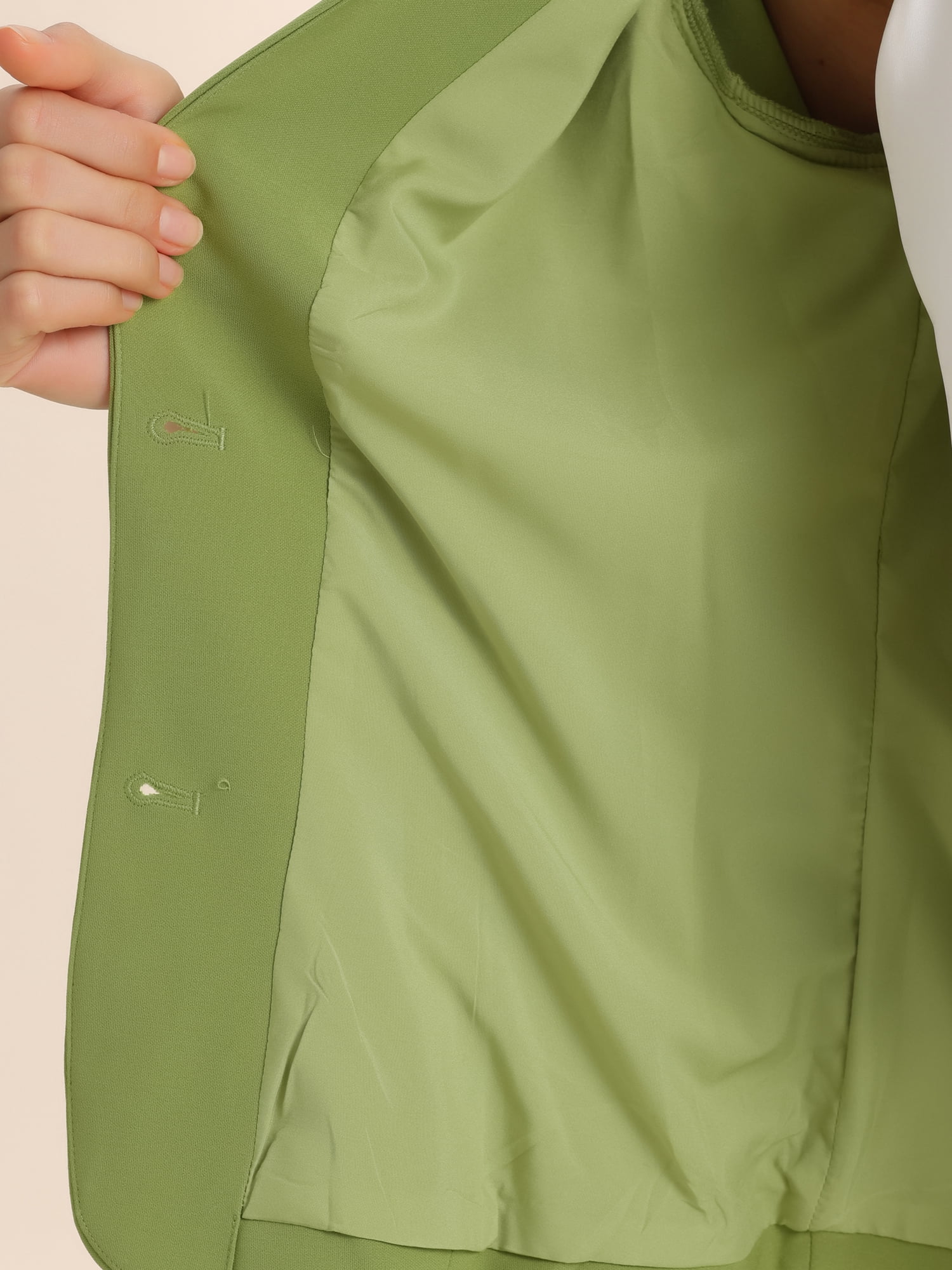 DARING DIVA Women's 2-Piece Business Blazer Pencil Skirt Suit Set M Olive Green