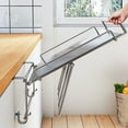 thumbnail image 4 of Stainless Steel Foldable Kitchen Countertop Storage Rack | Hanging Cabinet Door Organizer | Space Saving Counter Extension Board | 1-Pack, 4 of 5