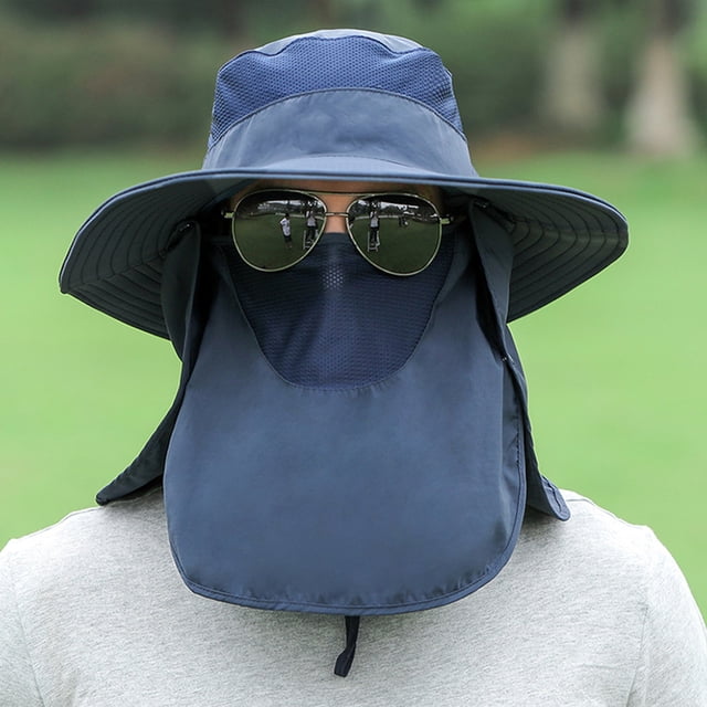 Ruiboury UV Resistant Sun Hat Maximum Sun Protection For Any Activity Waterproof Face Covering Sun Hat Sky blue