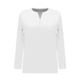thumbnail image 6 of DPTALR Men's Casual Solid Color Loose V-Neck Lightweight Breathable Long Sleeve Pullover Top,White, L, 6 of 7