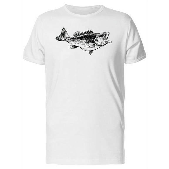 Fish Mounted On Wall B&W T-Shirt Men -Image by Shutterstock, Male Large