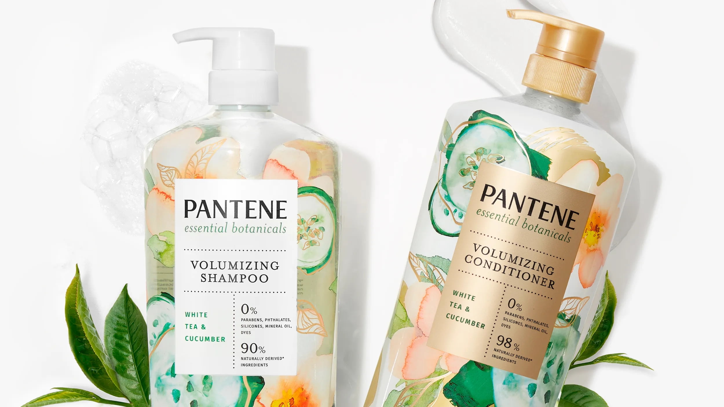 Pantene Essential Botanicals White Tea & Cucumber Volumizing Shampoo