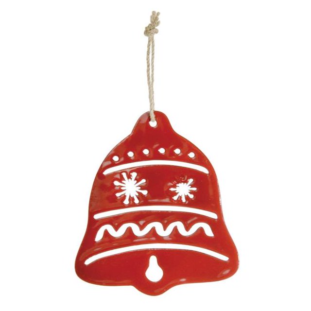 Boston International BFX17515 Ornement en Métal Bell&44; Rouge - Pack de 2