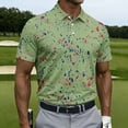 thumbnail image 3 of Mens Short Sleeve Polo Shirts Button Collared Shirts Casual Lightweigt Fashion Work Polo Sweater Solid Color Short Sleeve Pullover Shirts,Green L, 3 of 4