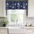 thumbnail image 2 of Lotus Flowers Valances for Windows, Rod Pocket Kitchen Valance Curtains - Soft & Washable Small Window Treatment for Living Room, Bathroom, Harmony Floral Navy Blue 54x18inch, 1 Panel, 2 of 9