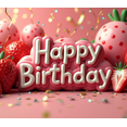 thumbnail image 4 of Pink Themed Happy Birthday Banner with Strawberry Elements Backdrop Party Decoration for Birthday Party Celebrations Photography Props Photo Booth Decorations, 4 of 4
