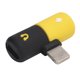thumbnail image 3 of Adaptador dual 2 en 1, conector para auriculares, audio auxiliar y adaptador de cargador, divisor para puertos IOS, amarillo y negro, 3 of 8