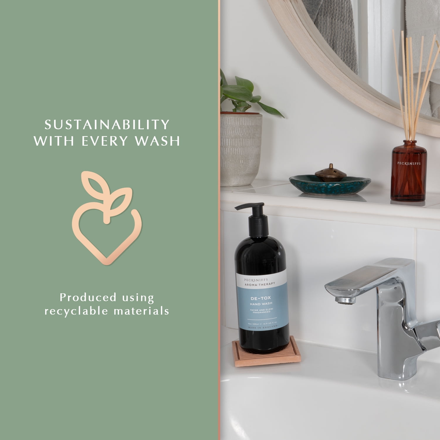Pecksniff's Aromatherapy De-Tox scented hand wash, 500 ml, 16.9 fl oz