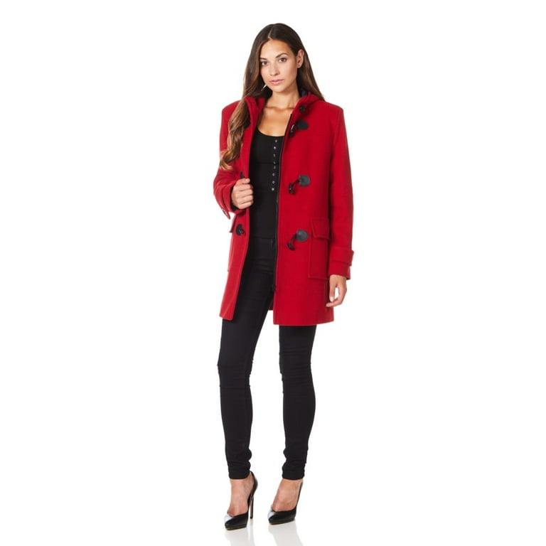 Ladies red duffle coat top