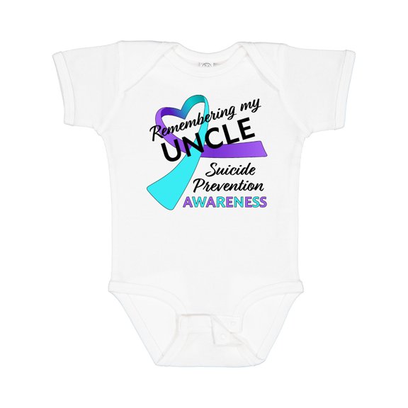 Inktastic Remembering My Uncle- Suicide Prevention Awareness Boys or Girls Baby Bodysuit
