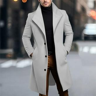 Allthemen Heren Trenchcoat Winter Warme Jas Casual Jas met Opstaande Kraag Regular Fit Buitenjas Midden Lengte Peacoat met Rits, Zwart, L Allthemen Heren Trenchcoat Winter Warme Jas Casual Jas met Opstaande Kraag Regular Fit Buitenjas Midden Lengte Peacoat met Rits, Zwart, L