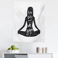 thumbnail image 1 of Keep Calm Tapestry, Do Yoga Words in Girl Shape in Lotus Pose with Swirls and Calligraphy Art Text, Fabric Wall Hanging Decor for Bedroom Living Room Dorm, 5 Sizes, Black White, by Ambesonne, 1 of 1