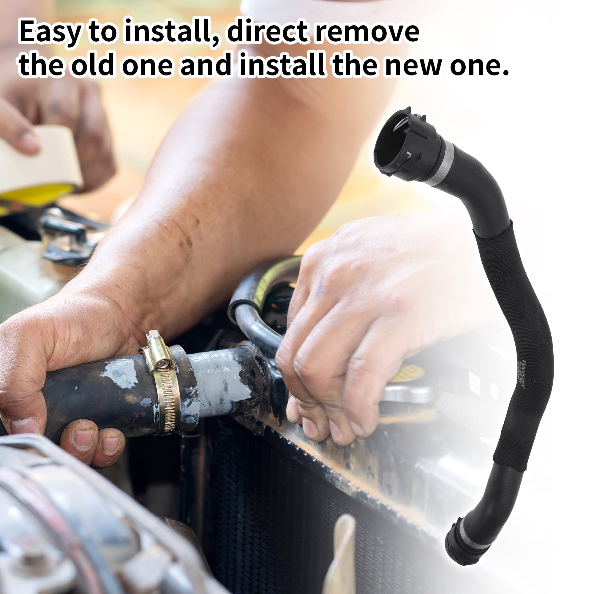 Unique Bargains Radiator Hose for Audi Q5 2.0L 2011-2012 Black Rubber Coolant Pipe