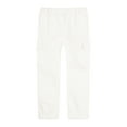 thumbnail image 2 of LittleSpring Boys White Pants for Boy Cargo Pants with Elastic Waist Pull on Relaxed Fit Cotton Solid 4T, 2 of 6