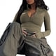 thumbnail image 1 of Chaquetas Deportivas para Mujer, Chaquetas de Yoga con Cremallera, Camisetas Ajustadas y Deportivas. Verde L, 1 of 7
