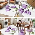 thumbnail image 6 of Purple Tulip Area&nbsp;Rug 4x6ft Flower Farmhouse Non-Slip&nbsp;Washable Square&nbsp;Rugs Soft Felt Indoor Floor Mat for Bedroom Kitchen Living Room Bathroom, 6 of 9