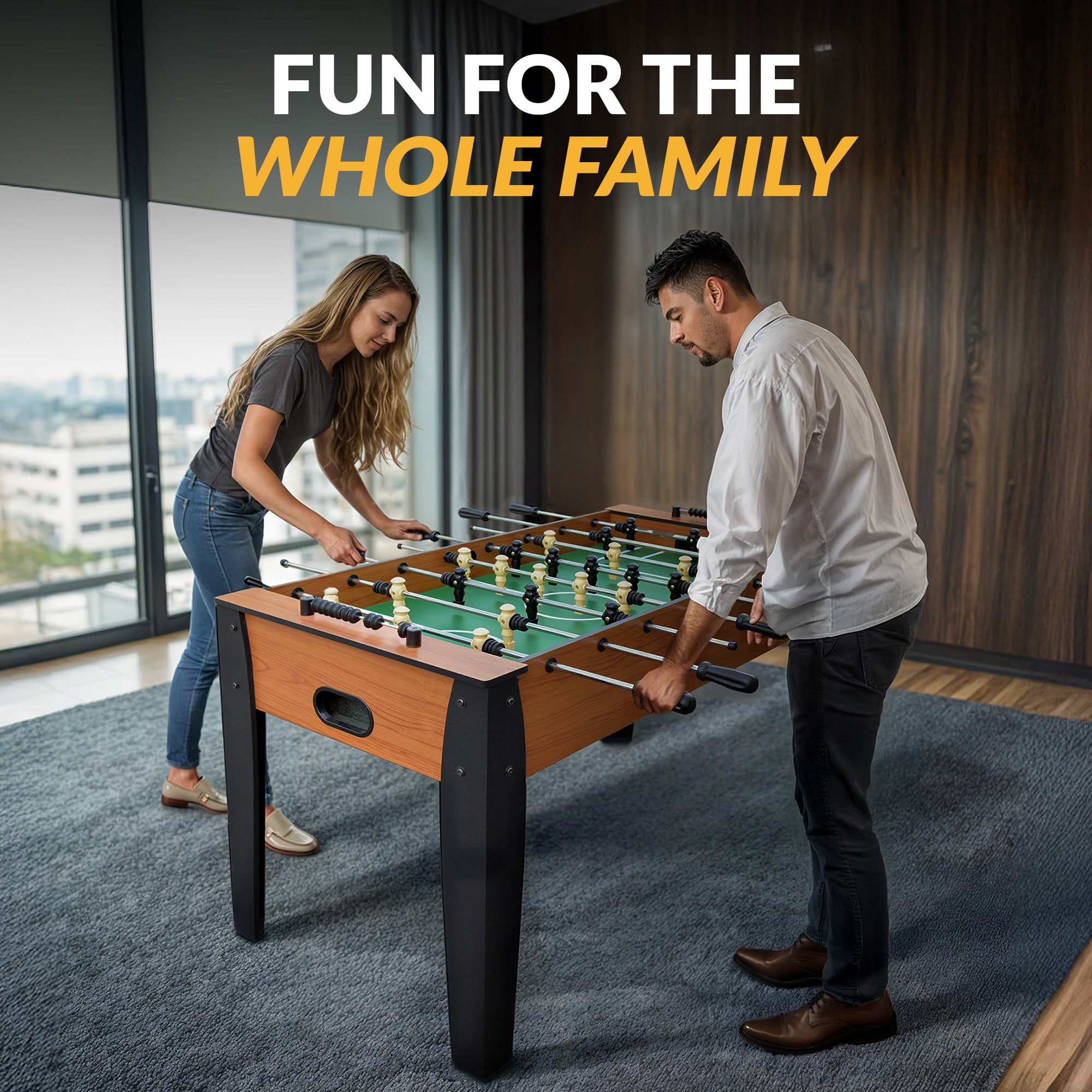 Hathaway Hurricane Foosball Table, 54-in, Light Cherry Finish