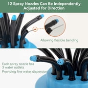 Pihode Irrigation sprinkler with 12 Adjustable Spray Nozzles, Automatic Garden Lawn Sprinkler Irrigation Grass Water Sprinkler System