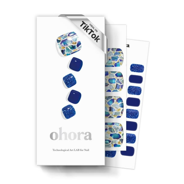 Tiras de gel para pedicura Ohora semicuradas, 34 unidades, con lima de uñas y barra