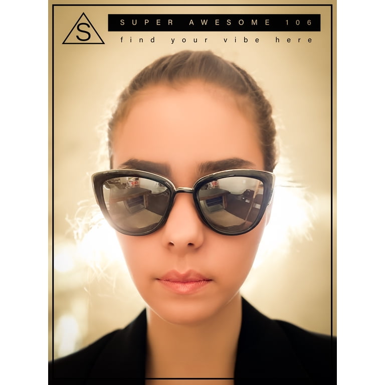 Gold Mirror Lens Black Frame Fashion Sunglasses Accessories | Gold Mirror Lens Black Frame Fashion  main image 4