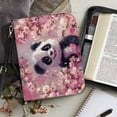 thumbnail image 4 of ZUXONGSY Cute Panda Cherry Blossom Print Bible Cover for Women Men PU Leather Bible Case Bag with Carrying Handle and Adjustable Strap Stylish Bible Study Accessories Supplies, M, 4 of 7