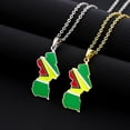 thumbnail image 6 of Fashion Guyana Map Pendant Necklace Stainless Steel Country Outline Necklace Jewelry Flag Charm Thin Chain Necklace, 6 of 8