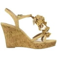 thumbnail image 3 of Charles David La Jolla Sand Ankle Strap Open Toe Nude Cork Wedge Platform Sandal (SAND, 6.5), 3 of 4