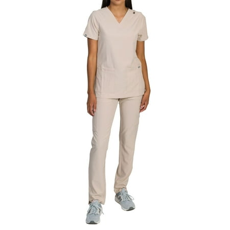 

Medgear Skye Women s Stretch Scrub Set 5-Pocket Top and Straight Leg Pants