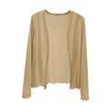 thumbnail image 3 of Jinhomg Thin Cardigan for Women Lightweight Long Sleeve Open Front Shrugs Casual Loose Solid Summer Cardigan Tops Daily Wear Khaki XXL, 3 of 8