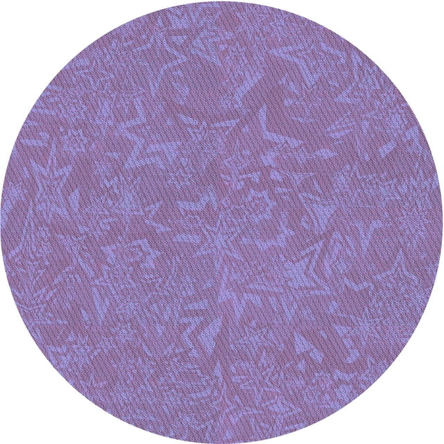 Ahgly Company Tapis Rond Lavable en Machine Intérieur Transitionnel Mimosa Violet, 3 Pieds Rond