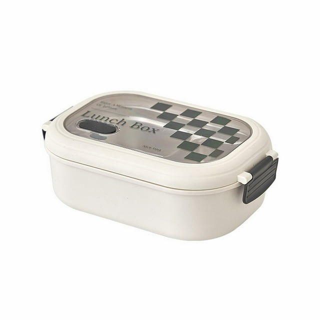 Bovemsi Dinnerware 2 Compartment Lunch Box Student Staff Container Water Bottle Insulated Compartment Metal Lunch Box Lunch Box (Polka Dot And Checkered)