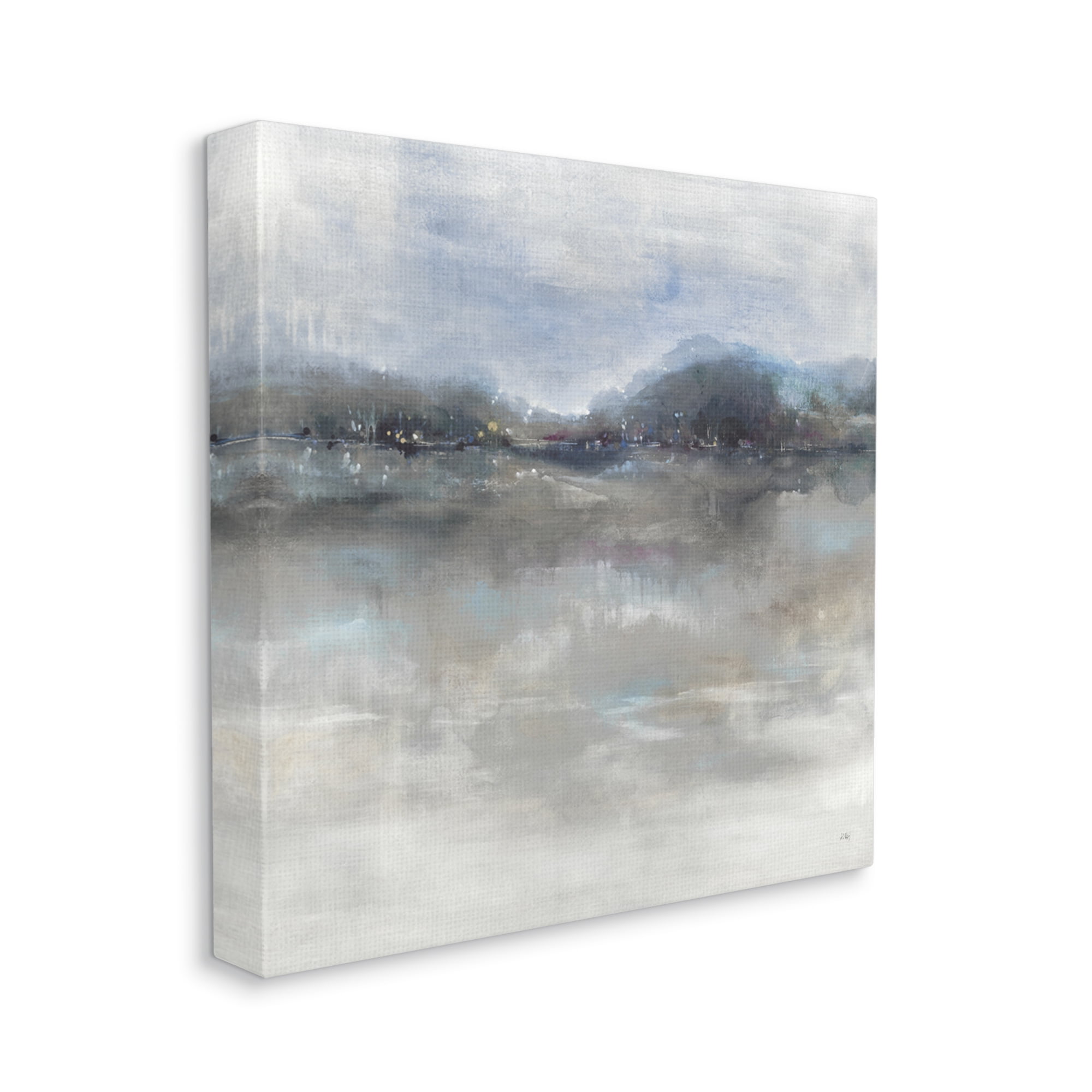 Stupell Industries Quiet Distant Landscape Misty Water Reflection Painting Gallery Wrapped Canvas Print Wall Art, Design by K. Nari
