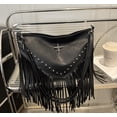 thumbnail image 6 of Sunyuer Fringe Purses for Women, Vintage PU Leather Tassel Purse Hobo Bag, Gothic Punk Studded Crossbody Bag Shoulder Bag, 6 of 9
