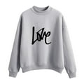 thumbnail image 1 of CEHVOM Femmes Mode Décontractée Imprimé Col Rond Ample Manches Longues Hauts Courts Blouse Chandails Sans Capuche Liquidation, 1 of 5