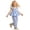 Blue, variant on Gyujnb Toddler Girls 2 Piece Gingham Flutter Sleeve Top and Wide Leg Pants Casual Outfit Set,18-24 Months