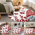 thumbnail image 5 of Round Rug 5Ft Washable Non-Slip, Valentine's Day Gnomes Circle Area Rugs for Living Room Bedroom, Love Heart Red Indoor Floor Mats Carpet Runner for Home Decor Aesthetic, 5 of 8