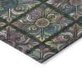 thumbnail image 5 of 8' X 10' Fern Green Purple And Teal Blue Medallion Washable Indoor Outdoor Area Rug, 5 of 5