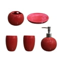 thumbnail image 1 of Juego de baño de cerámica roja Billuyoard completo y duradero fácil de limpiar, 1 of 6