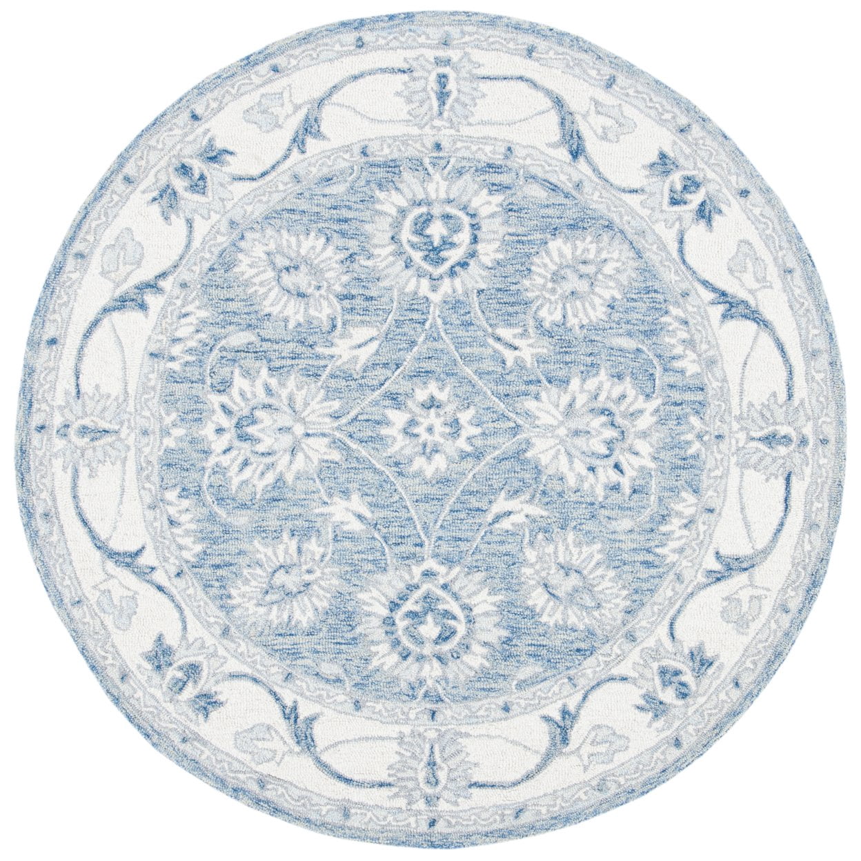 SAFAVIEH Micro-Loop Larry Oriental Area Rug, Blue/Ivory, 3' x 5'