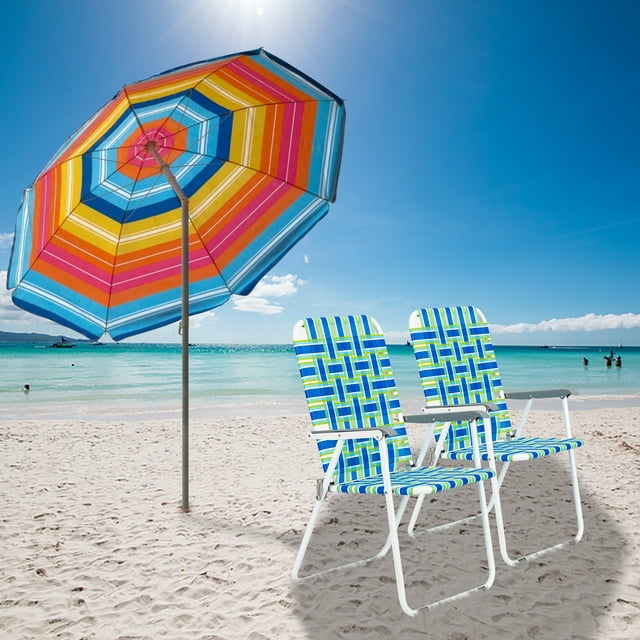 NIFFPD 2 Packs Camping Chair, Lightweight Beach Chair, Beach Folding Sand Chair Portable High Back Camping Chairs, Outdoor Chairs for Garden Concert Sand Blue