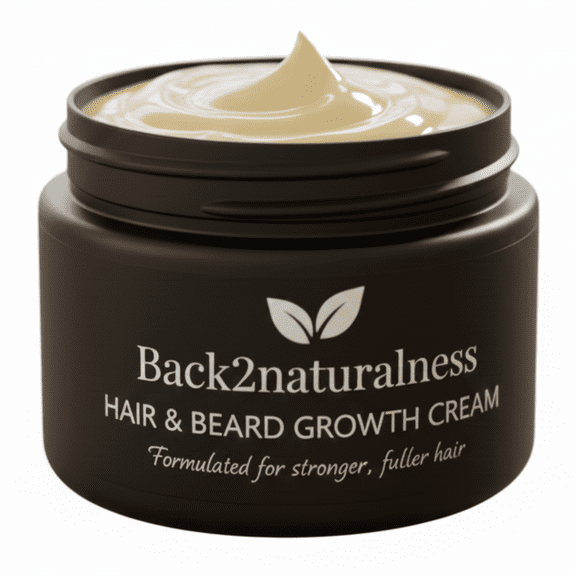 Back2Naturalness Natural Beef Tallow Hair Growth Mask & Leave-In Cream for Thinning Hair, Dry Scalp, Beard Care, Damaged Hair, 3.5 oz