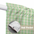 thumbnail image 4 of Swag Valance Curtains for Windows, Sage Green Light Filtering Kitchen Curtains with Rod Pocket, Grid Checkered Plaid Gingham Lattice Trellis Window Treatment Valances for Living Room, 36x36 - 2 PCS, 4 of 9