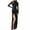 Black, variant on Oplxuo Women's Formal Dresses 2025 Fall Long Sleeve Mock Neck Ruched Bodycon Slit Maxi Wedding Guest Cocktail Dress