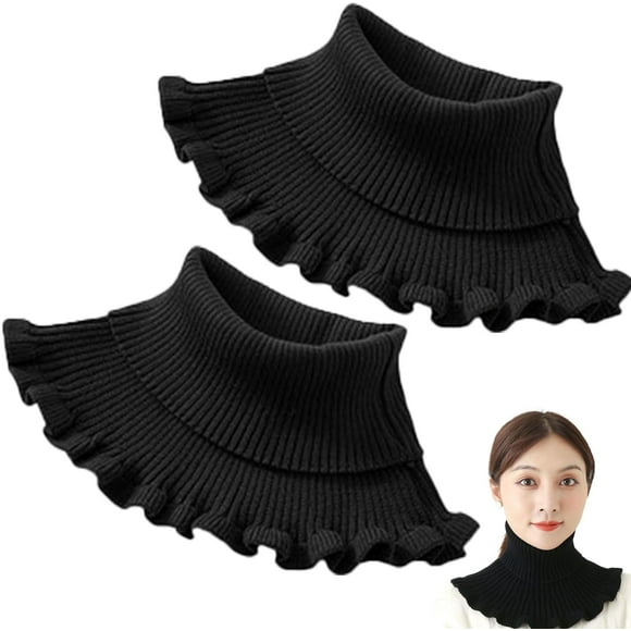 SURJDE Fake Collar Detachable Collar for Women Turtleneck Dickie Women 2Pcs Fake Turtleneck Knitted Natural Curves Turtleneck