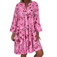 thumbnail image 1 of 2025 Robe Mini Imprimée Ample Femmes Robes Queue Été Femmes Quart Dames Robe Femmes Manche Robe Trois Femmes Robe Décontractée Été, 1 of 8