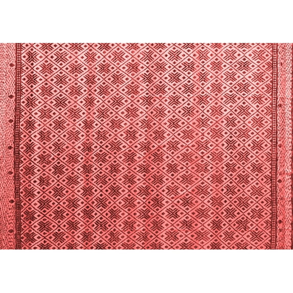 Ahgly Company Indoor Rectangle Abstract Red Modern Area Rugs, 2' x 5'