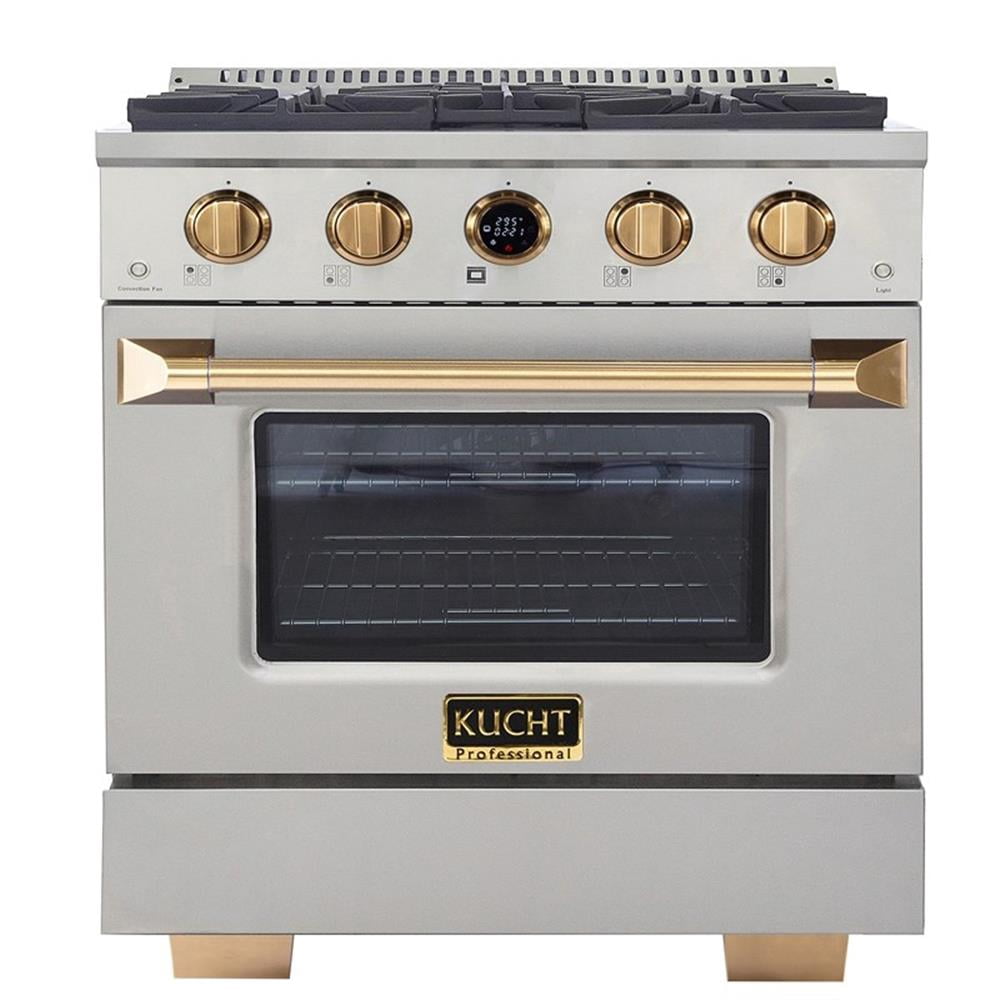 Pemberly Row 30" 4.2 cu. ft. Dual Fuel Range Propane Gas & Wall Mount Range Hood