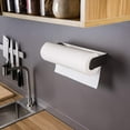 thumbnail image 4 of YIGII Paper Towel Holder Wall Mount Under Cabinet for Kitchen Roll Paper Adhesive Stainless Steel Silver Paper Towel Rack, 4 of 7