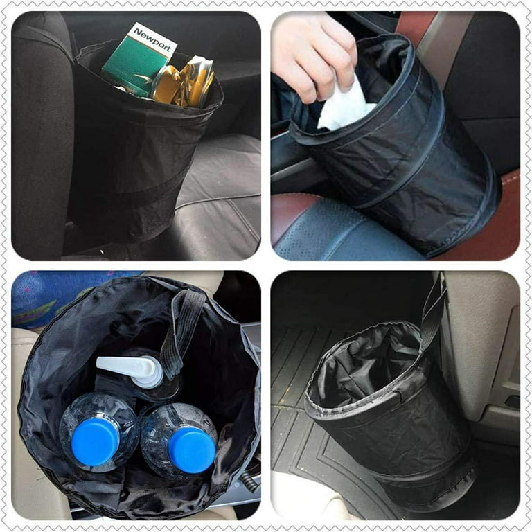 Car Bin With Lid Foldable Car Trash Bag Portable Pop-up Car Bin