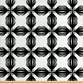 thumbnail image 1 of Abstract Upholstery Fabric by the Yard, Monochrome Print of Lines Overlapping Round Long Shapes Abstract Items, Decorative Fabric for DIY and Home Accents, Charcoal Grey White by Ambesonne, 1 of 4